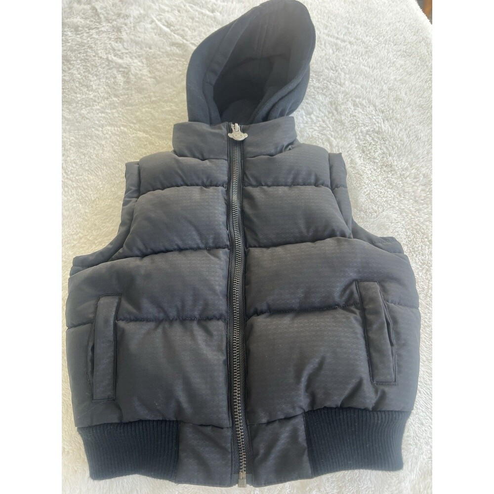 Appaman Upper East Side NY Black Puffer Down Alternative Vest Sweatshirt Hood 2T